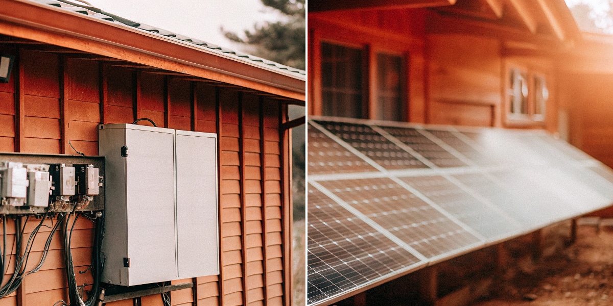 VFD vs Hybrid Inverter Side-by-side diagrams showing a simple VFD setup versus a complex hybrid inverter system with solar, battery, and grid inputs