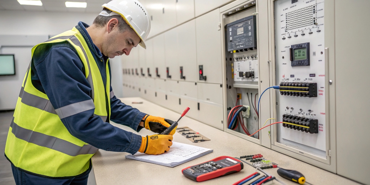 Disadvantage of an Automatic Transfer Switch A technician performing scheduled maintenance on an ATS panel