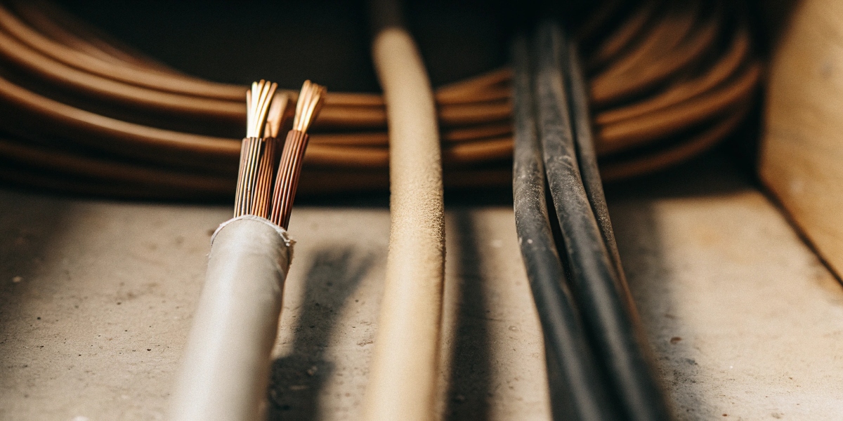 14-Gauge vs. 12-Gauge Wire A close-up shot comparing the thickness of 14-gauge and 12-gauge electrical wires.